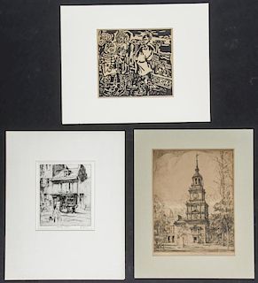 3 pc Printmakers Lot: Earl Horter, Ernest David Roth, Alice Rubenstein