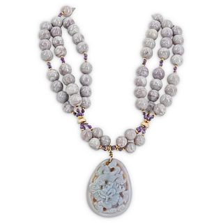 Paulette 14k and Opal Beaded Necklace