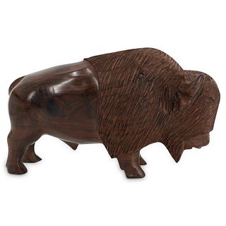 Vintage Carved Wooden Bison