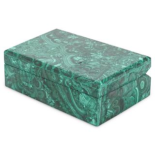Malachite Box With Hinged Lid