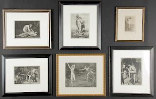 6 Framed Mythological Theme Photogravures