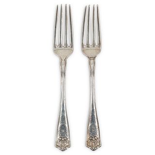 (2Pc) Tiffany & Co. Sterling Silver "Winthrop" Forks
