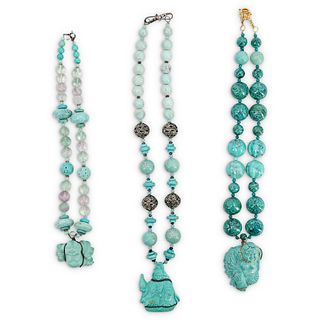 (3 Pc) Paulette Beaded Turquoise Necklaces