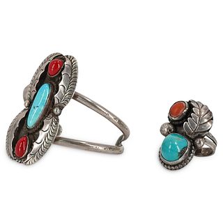 (2 Pc) Vintage Navajo Sterling Jewelry