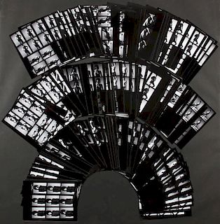 Paul Rowland (American, 20th c.) Group of 119 B+W Photographic Contact Sheets