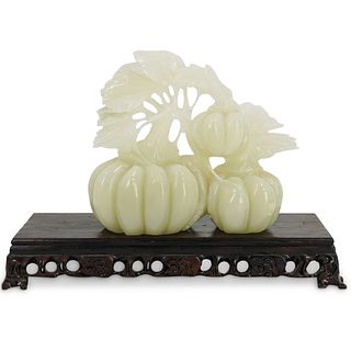 Chinese Carved Jade Pumpkin Sculpture