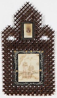 Tramp Art Crown of Thorns Frame