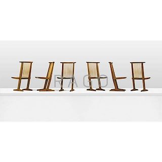 MIRA NAKASHIMA Six Conoid dining chairs