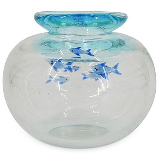 Signed Murano Glass Fish Bowl