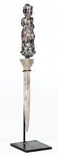 An Indonesian Silver Kris and Handle, 19th C