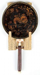 A Chinese Lacquered Silver Mirror, Ming Dynasty