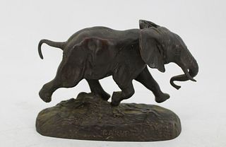 Antoine-Louis Barye (1796 - 1875) Bronze Elephant