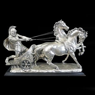 20th C. Silver-Clad Chariot