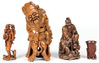 4 Asian Wood Carvings