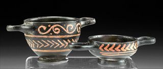 Pair of Miniature Xenon Pottery Skyphoi