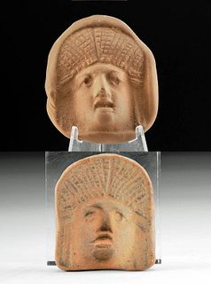 Greek Terracotta Actor Mask Mold w/ Impression