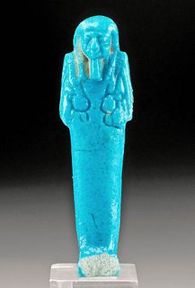 Egyptian Glazed Faience Ushabti w/ Fine Blue Hue