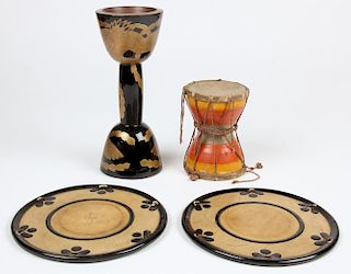 2 Antique Asian Drums