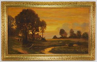 Aft. Charles Figaro Illuminated Landscape Painting