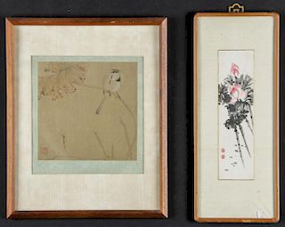2 Works: Lotus Painting, Attributed to Kensei Hatakeyama (19th century)