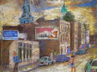 Serge Griggio New England Town Pastel Drawing