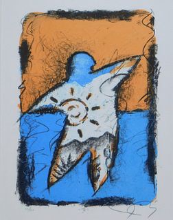 Modern Abstract Figure Lithograph