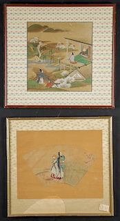 2 Works: Unknown Japanese (17th c.) TALE OF GENJI Works