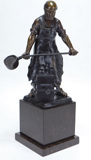 P. Villette Blacksmith Metalwork Bronze Sculpture