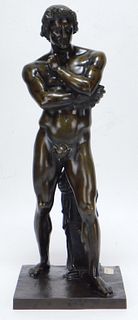 European Grand Tour Nude Male Bronze Sculpture