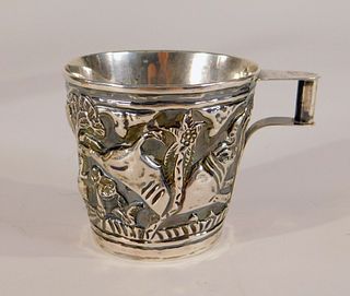 Continental Repousse Sterling Silver Cup