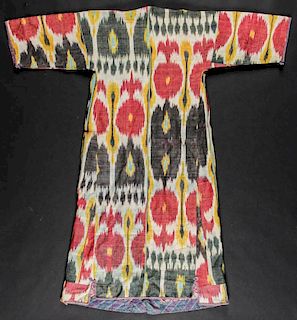 Antique Central Asian Silk Kaftan Robe