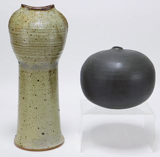 2PC Art Pottery Vases