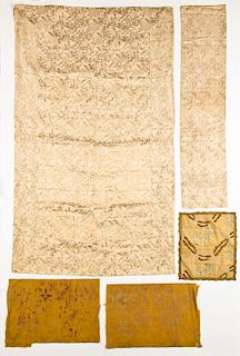 5 Antique Continental/Asian Silk Textiles