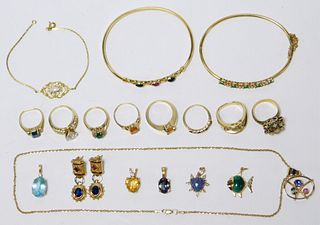 18PC Lady's 14K Gold Estate Jewelry Group