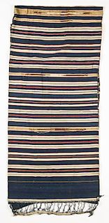 Antique Asian Striped Textile Panel: 228" x 26" (579 x 66 cm)