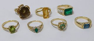 7PC Lady's Estate 14K Gold Ring Group