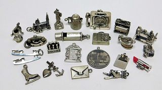 22PC Beau Sterling Silver Articulated Charms