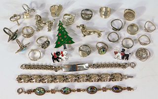 29PC Lady's Estate Sterling Silver Jewelry Group