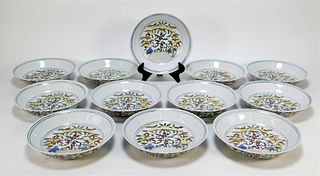 12PC Chinese Export Porcelain Peach Bowls