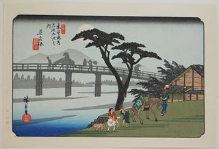 Utagawa Hiroshige Man on Horseback Woodblock Print