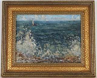 1923 Impressionist Seascape Painting