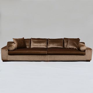 Upholstered Mohair Sofa in Two Parts 