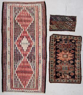 3 Antique Caucasian, Persian, Turkish Rugs