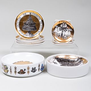 Group of Small Piero Fornasetti Porcelain Vide Poches
