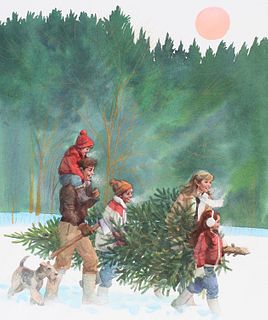 Tom McNeely (B. 1935) "Family Christmas Tree" WC