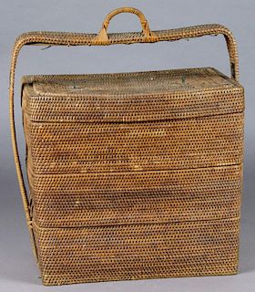 Antique Japanese Bento Stacked Baskets