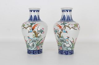 (2) Chinese Blue and White Porcelain Vases