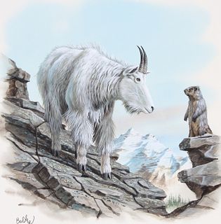 Don Balke (B. 1933) "Mountain Goat" Watercolor