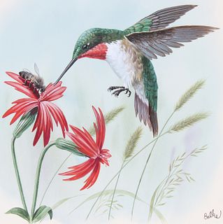 Don Balke (B. 1933) "Hummingbird" Watercolor
