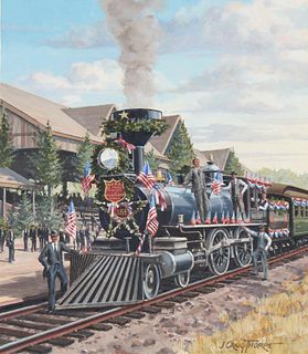 J. Craig Thorpe (B. 1948) "Montana Locomotive" Oil